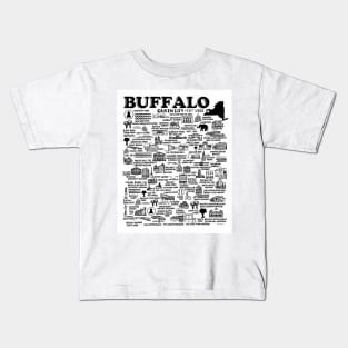 Buffalo New York Map Kids T-Shirt